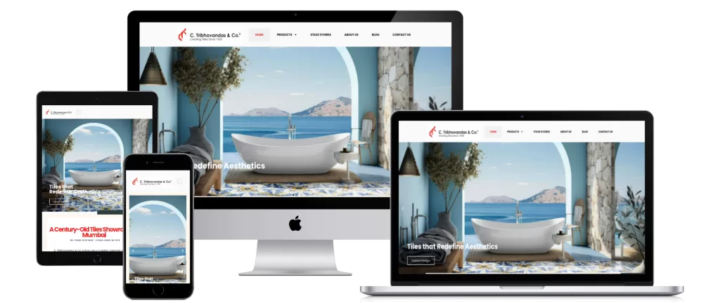 digital marketing portfolio all devices black Luxury Italian Tiles Mumbai